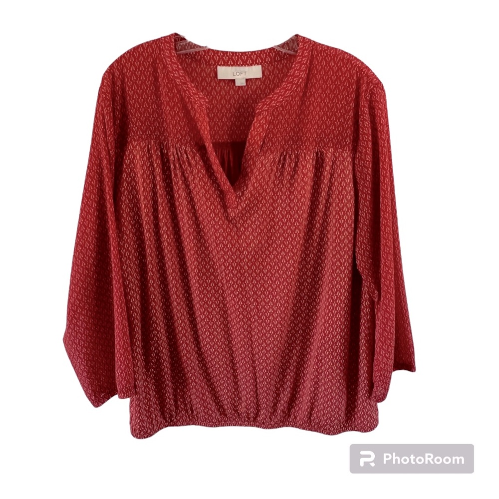 Loft three quarter sleeve blouse, size L